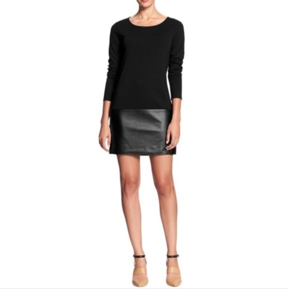 BR LBD with Faux Leather Skirt